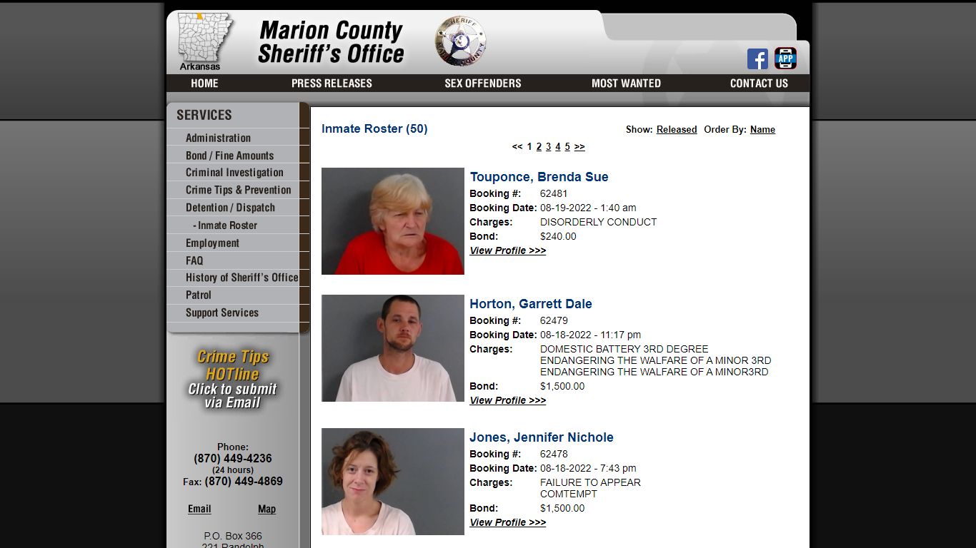 Inmate Roster - Current Inmates Booking Date Descending - Marion County ...